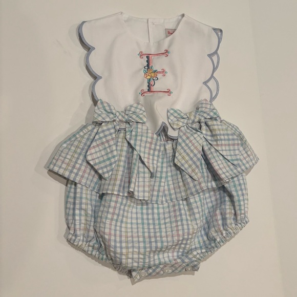 Sophie & Lucas Baby Boys Classic Overall Bubble with Shirt - Blue Check main image 0